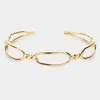 Fashnzfab Twisted Brass Metal Open Hexagon Cuff Bracelet Gold In Gold
