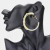 Fashnzfab Twisted Crystal Rhinestone Hoop Clip Earrings In Gold