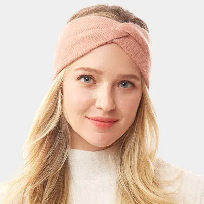 Fashnzfab Twisted Knot Solid Earmuff Headband In Pink