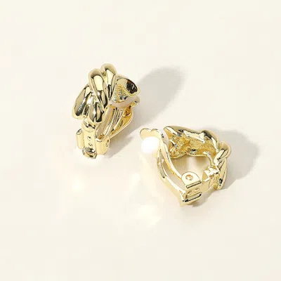 Fashnzfab Twisted Metal Clip On Earrings In Gold