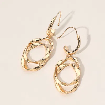 Fashnzfab Twisted Metal Dangle Earrings - Gold