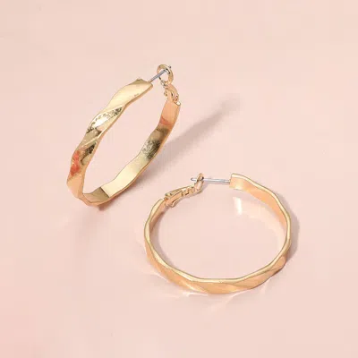 Fashnzfab Twisted Metal Hoop Earrings In Multi