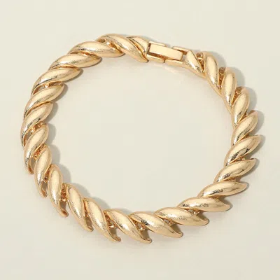 Fashnzfab Twisted Metal Link Bracelet In Multi