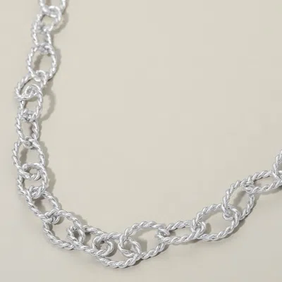 Fashnzfab Twisted Metal Oval Link Chain Necklace In Multi