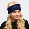 Fashnzfab Twisted Tiny Sequin Soft Knit Headband In Blue