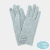Fashnzfab Two Mini Bow Accent Soft Smart Touch Winter Gloves In Blue