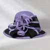Fashnzfab Two Tone Bow Accent Elegant Sinamay Dressy Hat In Multi