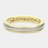 Fashnzfab Two Tone Cable Metal Hinged Bangle Bracelet Two Tone In Multi