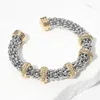 Fashnzfab Two Tone Chunky Bubble Cuff Bracelet Two Tone In Multi