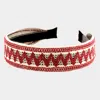 Fashnzfab Two Tone Crochet Headband In Red