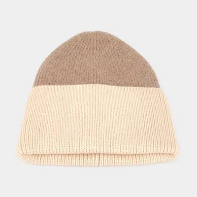 Fashnzfab Two Tone Cuff Beanie Hat In Multi