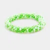 Fashnzfab Two Tone Faceted Glass Beaded Stretch Bracelet In Green