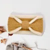 Fashnzfab Two Tone Knit Bow Earmuff Headband In Gray