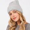 Fashnzfab Two Tone Line Detailed Beanie Hat In Gray