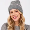Fashnzfab Two Tone Line Detailed Beanie Hat In Pink