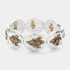 Fashnzfab Two Tone Mermaid Metal Stretch Bracelet Two Tone In Multi