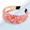 Fashnzfab Two-tone Raffia Braided Headband In Pink