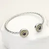 Fashnzfab Two Tone Round Stone Pointed Circle Tip Cuff Bracelet Red, Two Tone In Multi