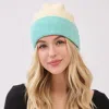 Fashnzfab Two Tone Soft Fuzzy Knit Winter Beanie Hat In Sand