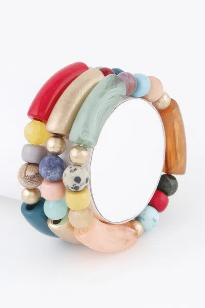 Fashnzfab Two Toned Bead Bracelet In Multi