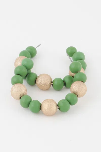 Fashnzfab Two Toned Bead Hoop Earrings In Multi