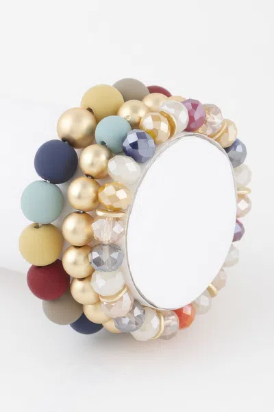 Fashnzfab Two Toned Crystal Bead Bracelet In Multi