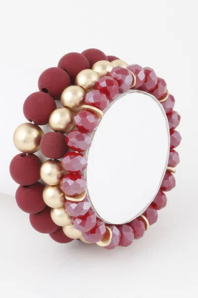 Fashnzfab Two Toned Crystal Bead Bracelet In White