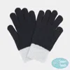Fashnzfab Two Toned Knit Smart Touch Gloves In Black