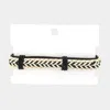 Fashnzfab Unisex Bohemian Wax Rope Braided Adjustable Bracelet Black, Neutral In Multi