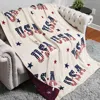 Fashnzfab Usa Stars Throw Blanket In Neutral