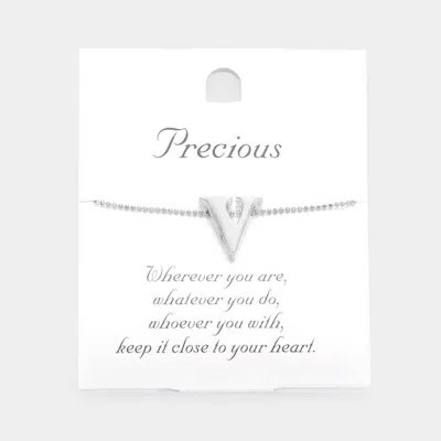 Fashnzfab -v- Metal Initial Monogram Pendant Necklace In Metallic