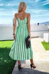 Fashnzfab V Neck Geo Print Split Thigh Sleeveless Cami Dress