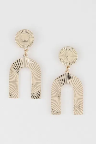 Fashnzfab Vector Arch Earrings In Gold