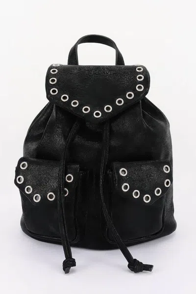 Fashnzfab Vegan Leather Backpack In Black