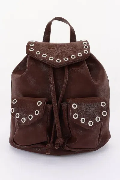Fashnzfab Vegan Leather Backpack In Brown