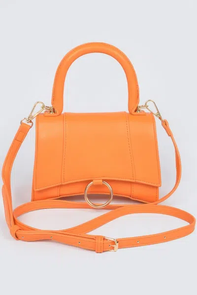 Fashnzfab Vegan Top Handle Bag In Orange