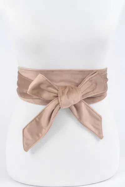 Fashnzfab Velvet Kimono Belt In Orange