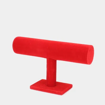 Fashnzfab Velvet T-bar Jewelry Display Stand In Red