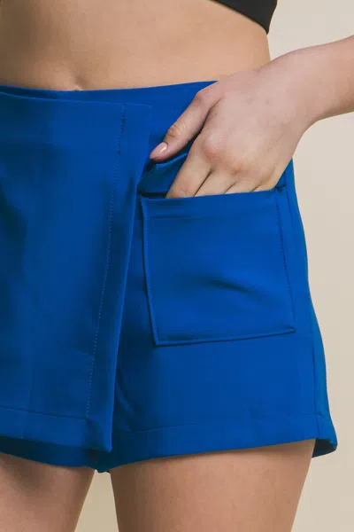 Fashnzfab Vertigo Skorts With Cargo Pockets In Blue