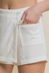 Shop Fashnzfab Vertigo Skorts With Cargo Pockets In White
