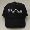 Fashnzfab Vibe Check Message Embroidered Baseball Cap In Black