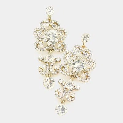 Fashnzfab Victorian Flower Earrings In Gold