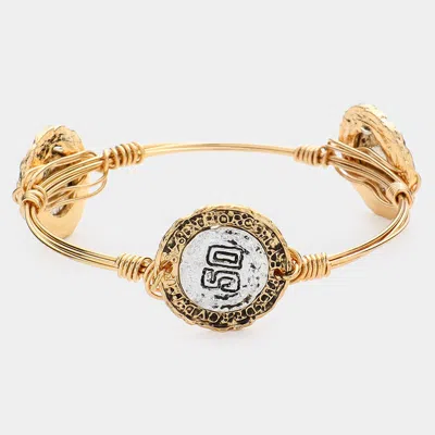 Fashnzfab Vintage '50' Flexi-wire Bracelet Two Tone In Multi