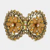 Fashnzfab Vintage Bow Flower Evening Bracelet Brown In Multi
