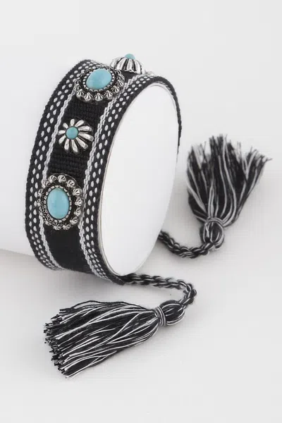 Fashnzfab Vintage Braided Bracelet In Black