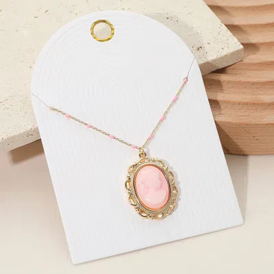 Fashnzfab Vintage Cameo Pendant Necklace In Silver