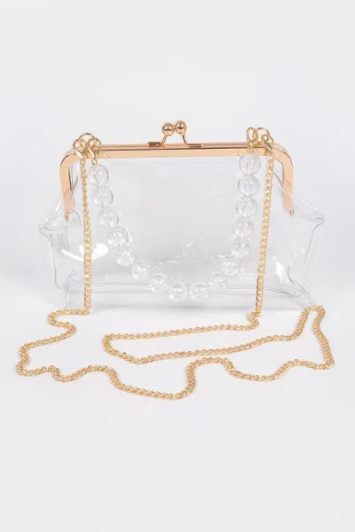 Fashnzfab Vintage Clasp Pvc Clutch In White