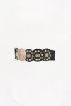 Fashnzfab Vintage Disc Elastic Belt In Black