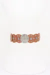 Fashnzfab Vintage Disc Elastic Belt In Multi