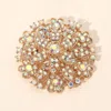 Fashnzfab Vintage Floral Crystal Pin Brooch In Gold